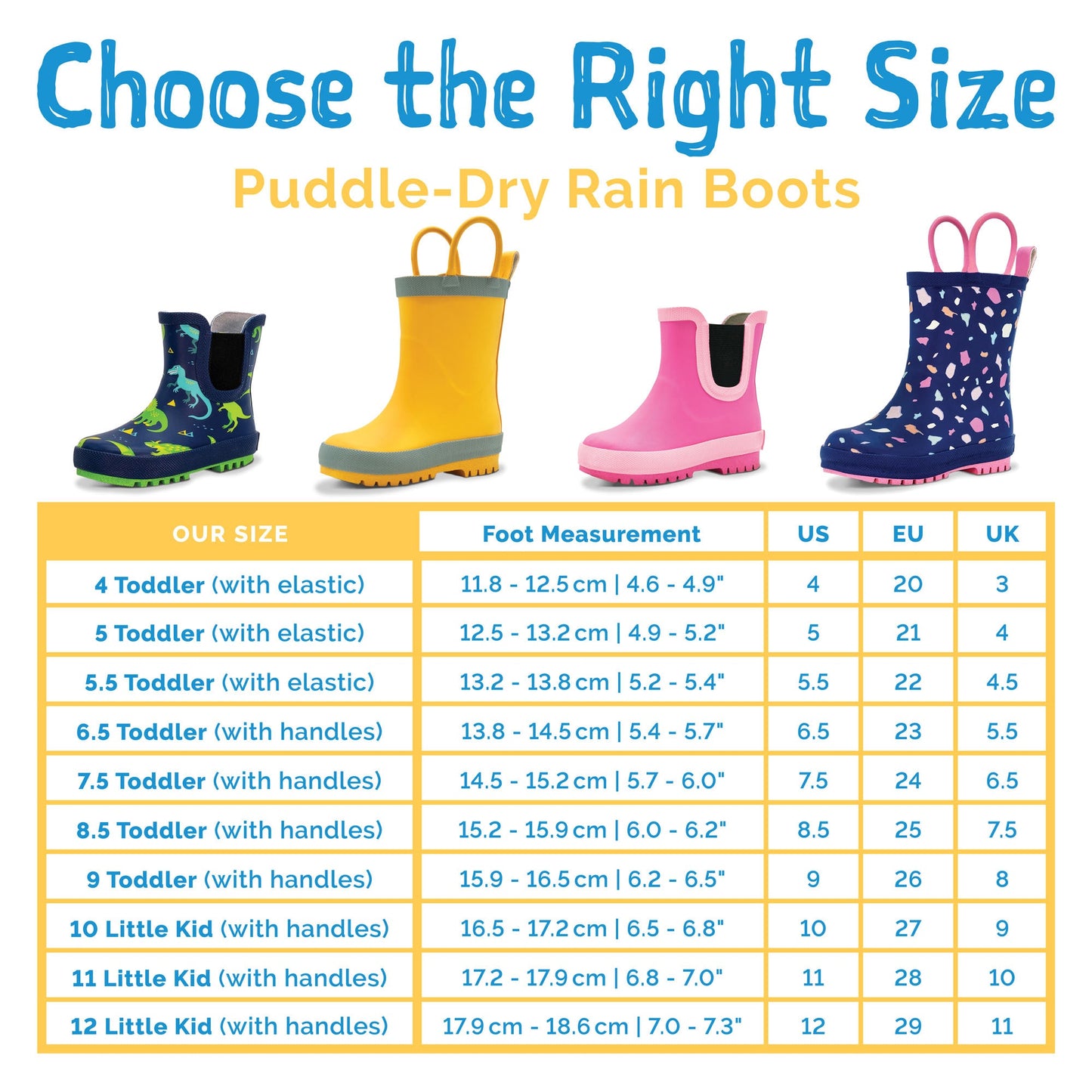 Kids Rubber Rain Boots - Yellow