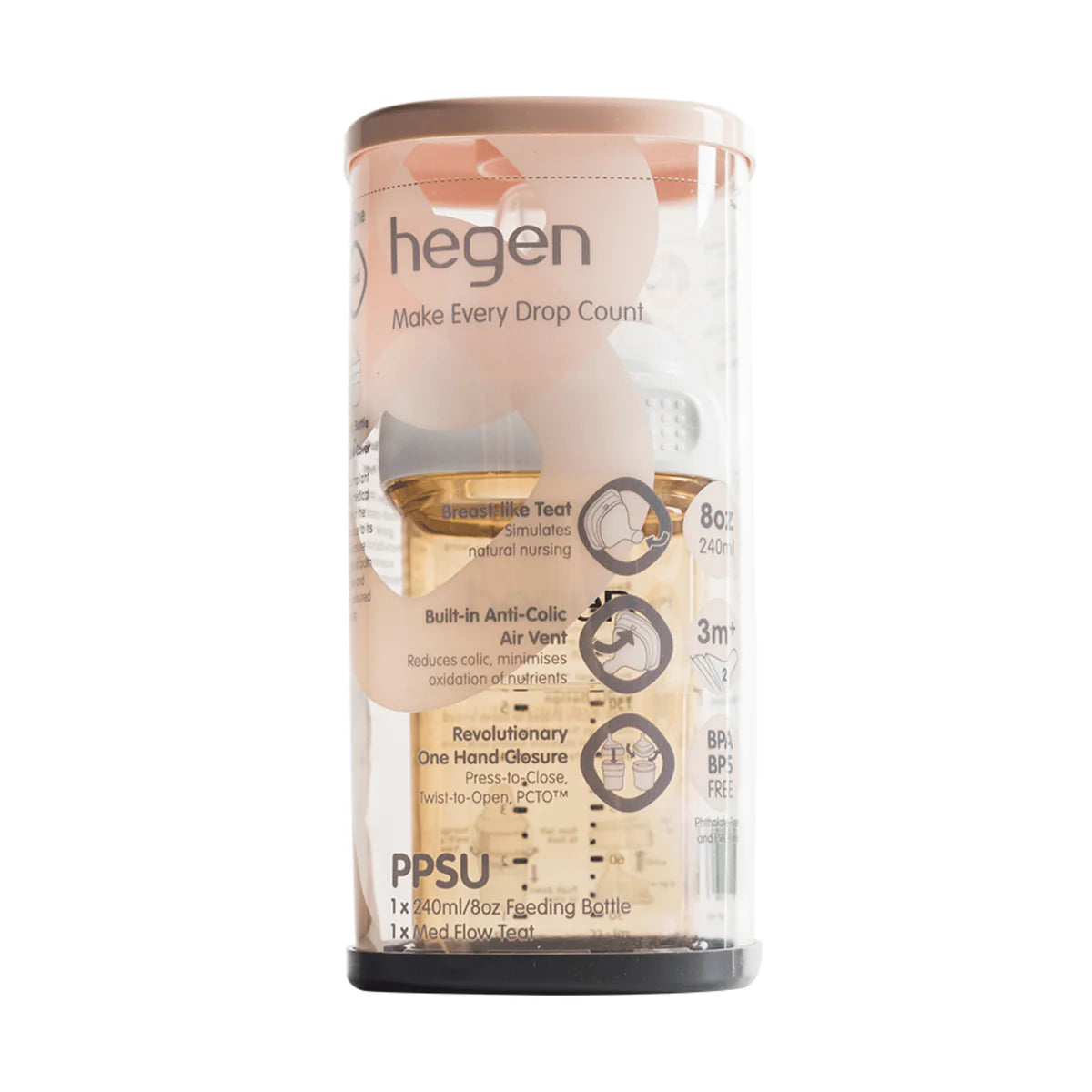 Hegen PCTO™ 240ML/8OZ Feeding Bottle with Medium Flow Nipple