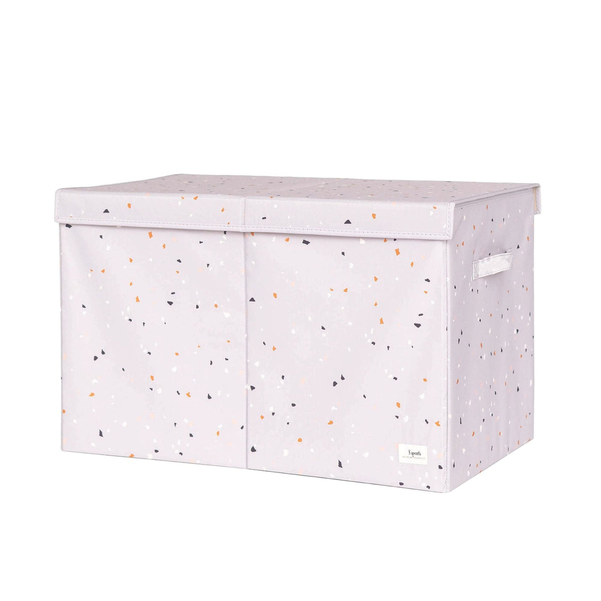 terrazzo gray recycled fabric folding storage chest