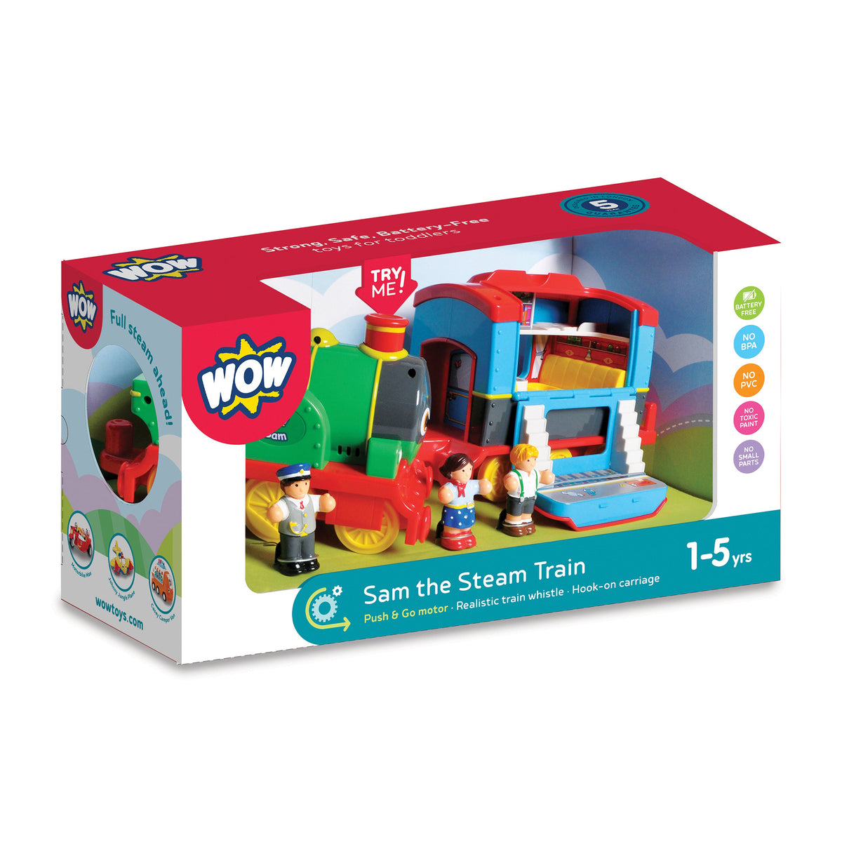 WOW Sam the Steam Train (5 Piece Play Set) Ages 1+