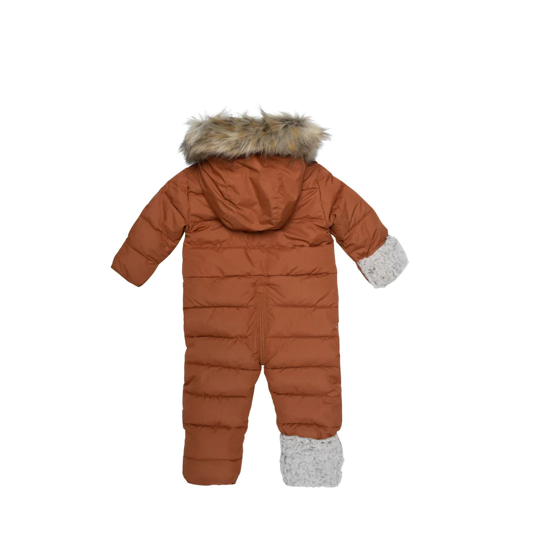 Deux Par Deux One Piece Baby Snowsuit Brown