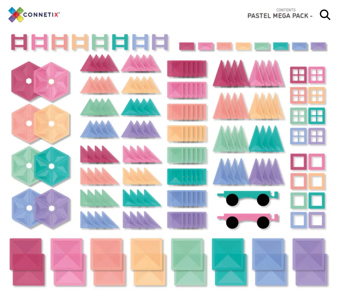 Connetix - 202 Pc Pastel Mega Pack