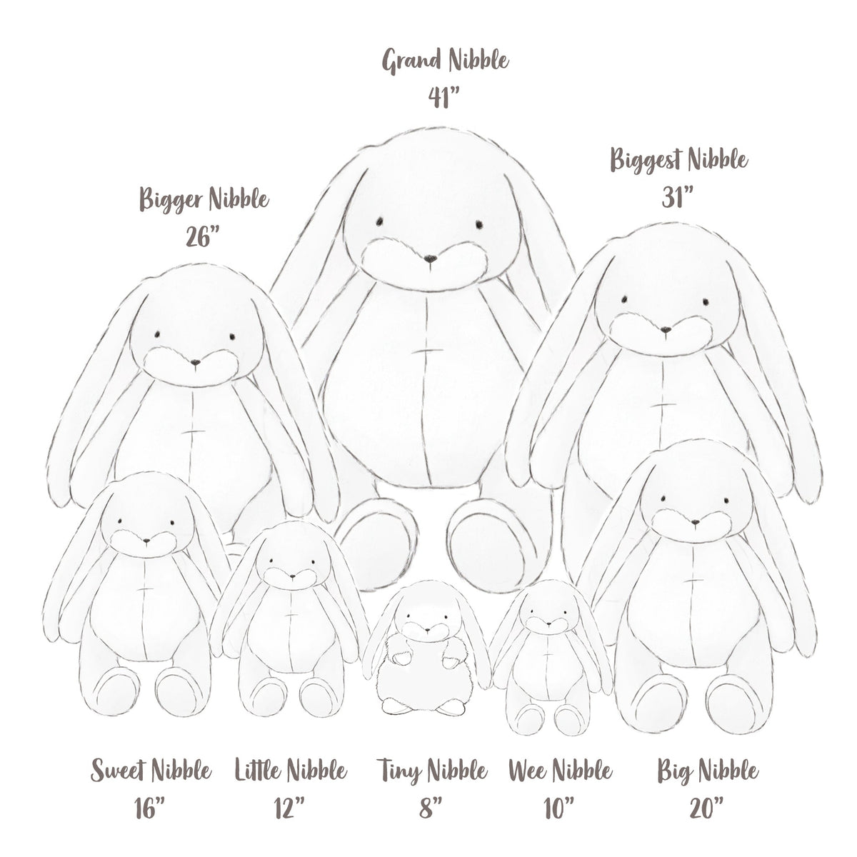 Wee 10" Floppy Nibble Bunny - Almond Joy