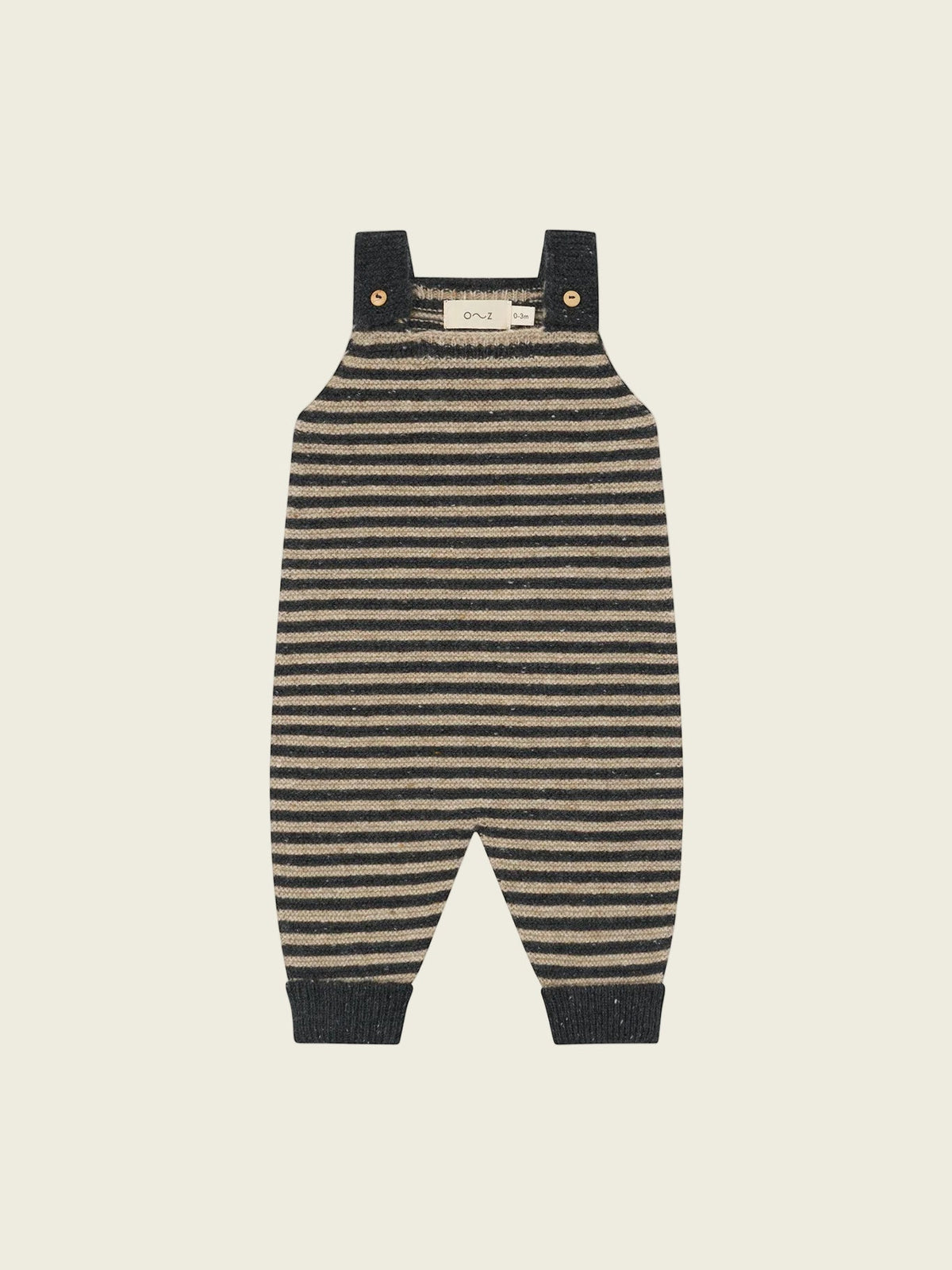 Charcoal Stripes Wool Salopettes