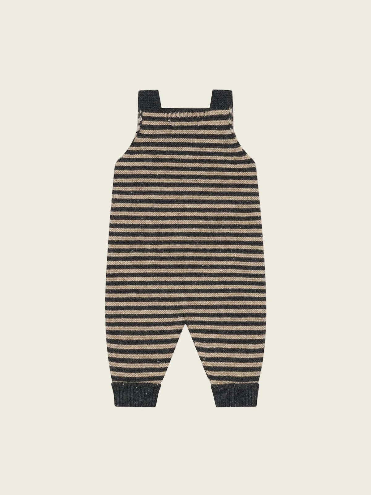 Charcoal Stripes Wool Salopettes