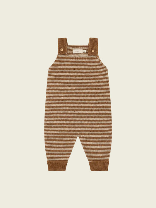 Chestnut Stripes Wool Salopettes