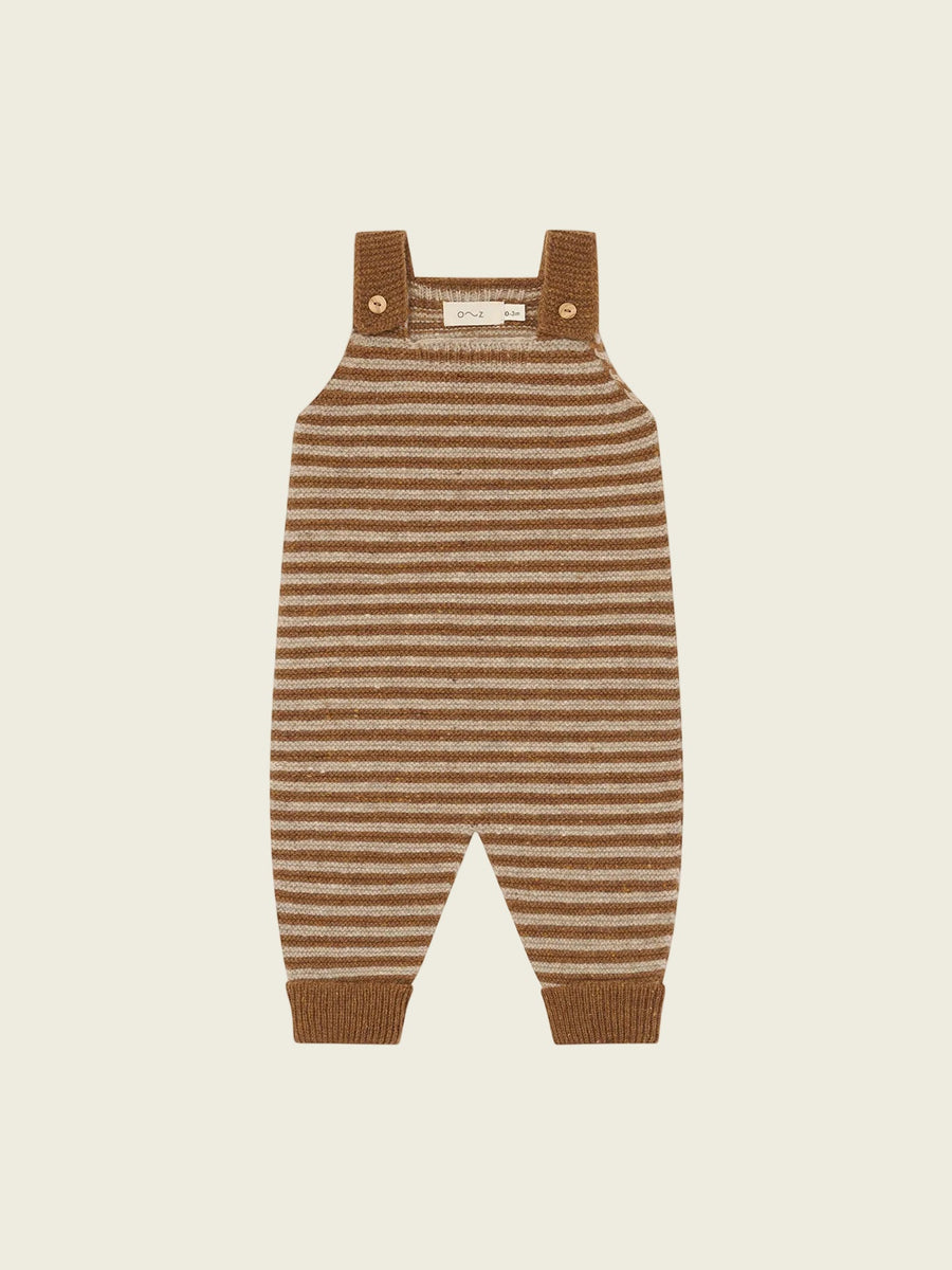 Chestnut Stripes Wool Salopettes