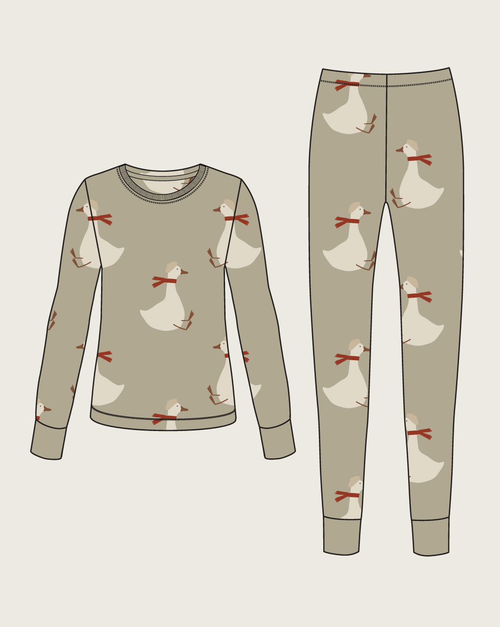 Adult Christmas Goose PJ's