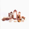 Wooden Castle Block set / Light Pink