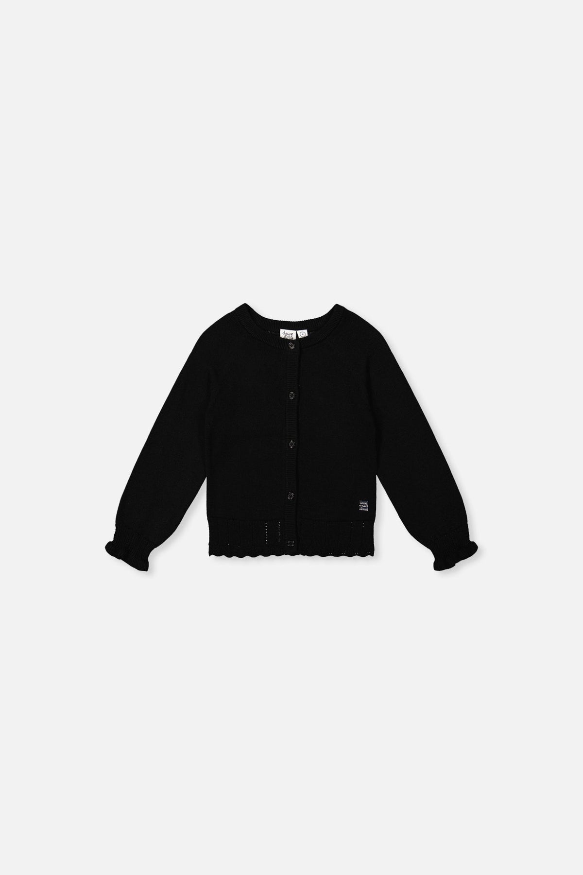 Scallop-Trim Knit Cardigan