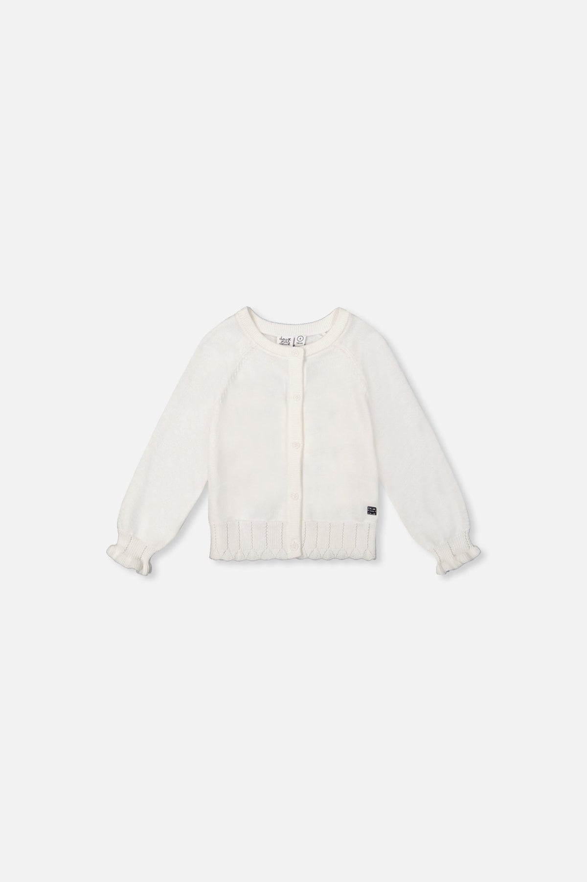 Scallop-Trim Knit Cardigan
