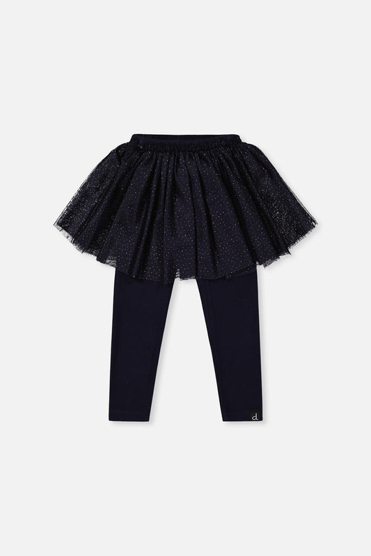 Leggings With Integrated Tulle Skirt