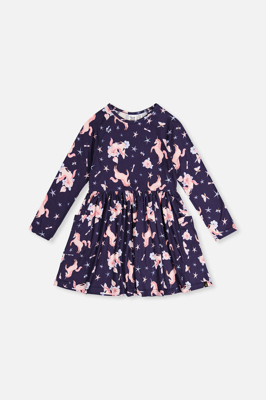 Printed Long Sleeve Dress