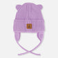 Baby Bear-Ear Knit Hat With Strings