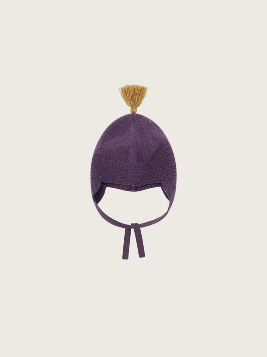 Fig contrast Tassel Hat