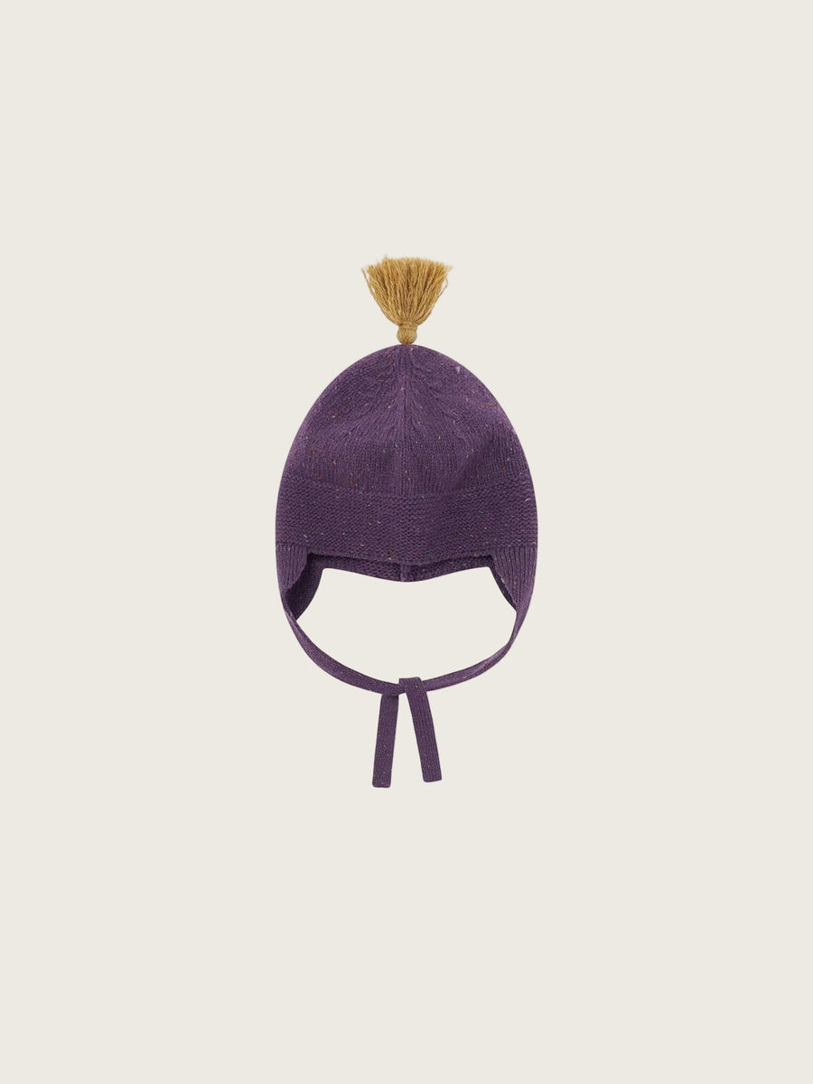 Fig contrast Tassel Hat