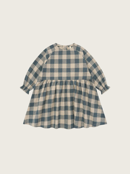 Fog Blue Gingham Field Dress