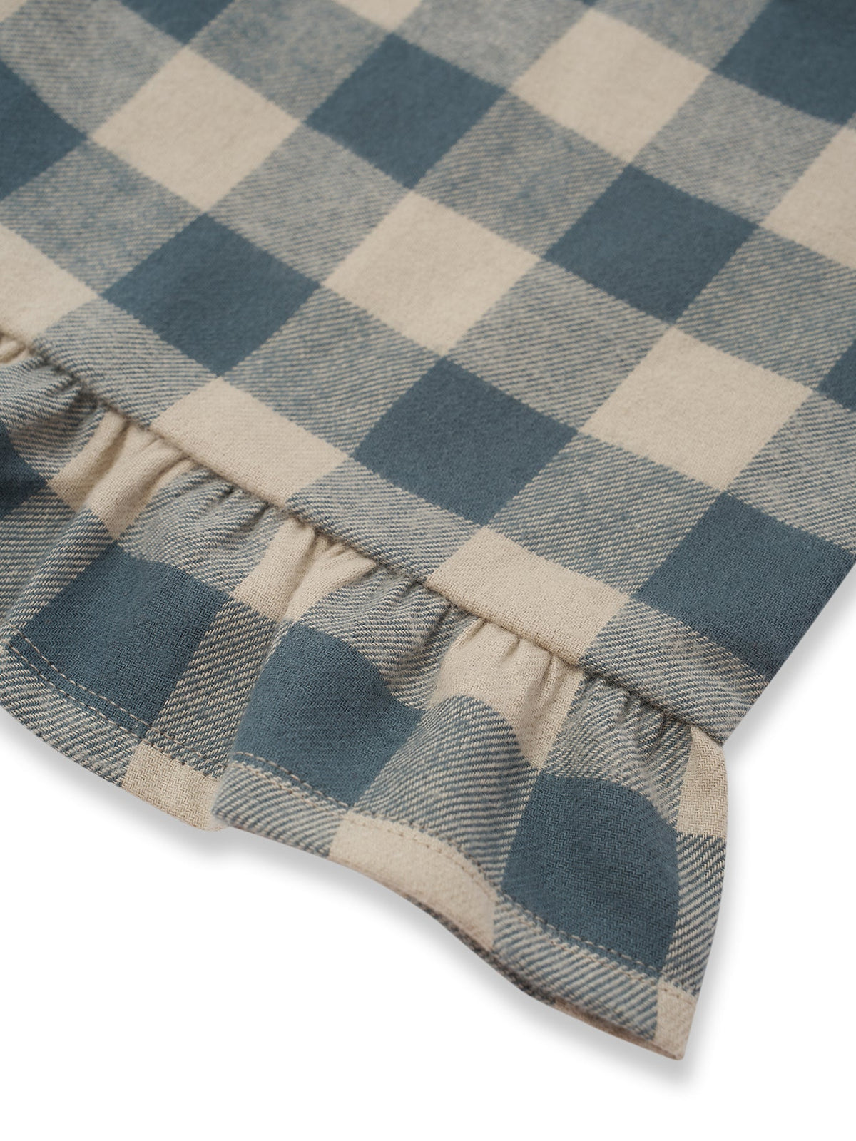 Fog Blue Gingham Frill Culottes