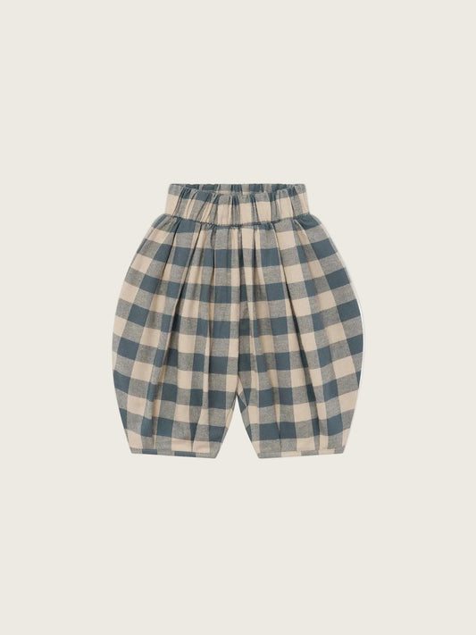 Fog Blue Gingham Lodge Pants