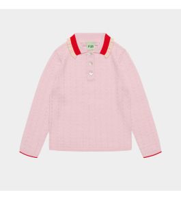 FUB Pointelle Polo, rose quartz