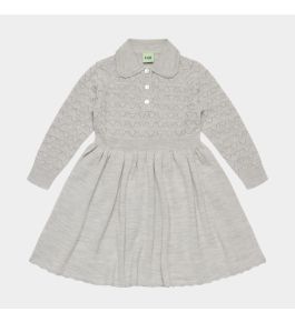 FUB Pointelle Dress, light grey melange