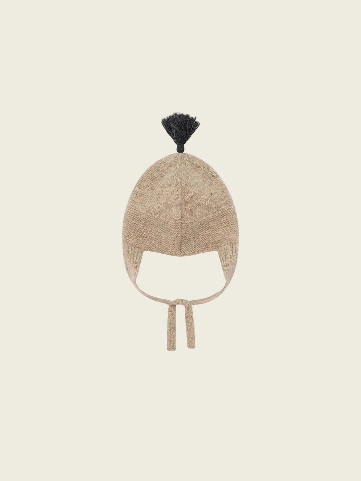 Oatmeal Charcoal contrast Tassel Hat