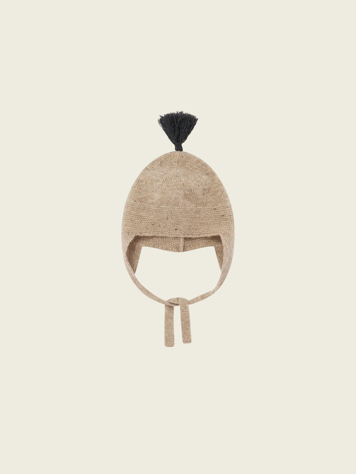 Oatmeal Charcoal contrast Tassel Hat