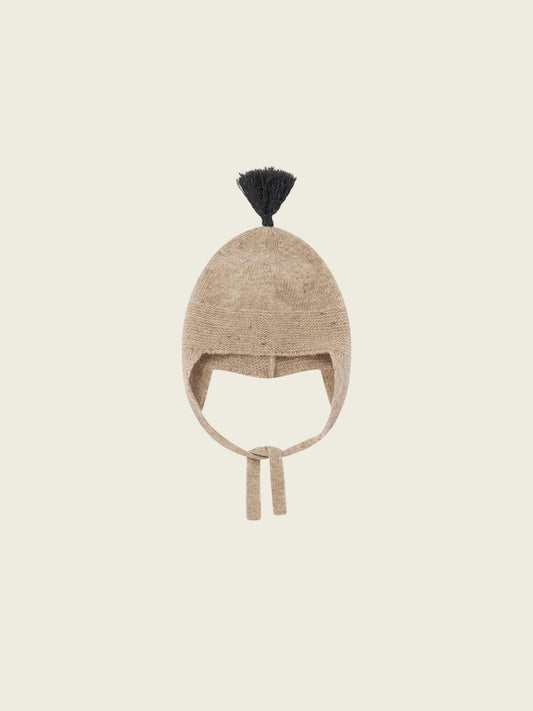 Oatmeal Charcoal contrast Tassel Hat