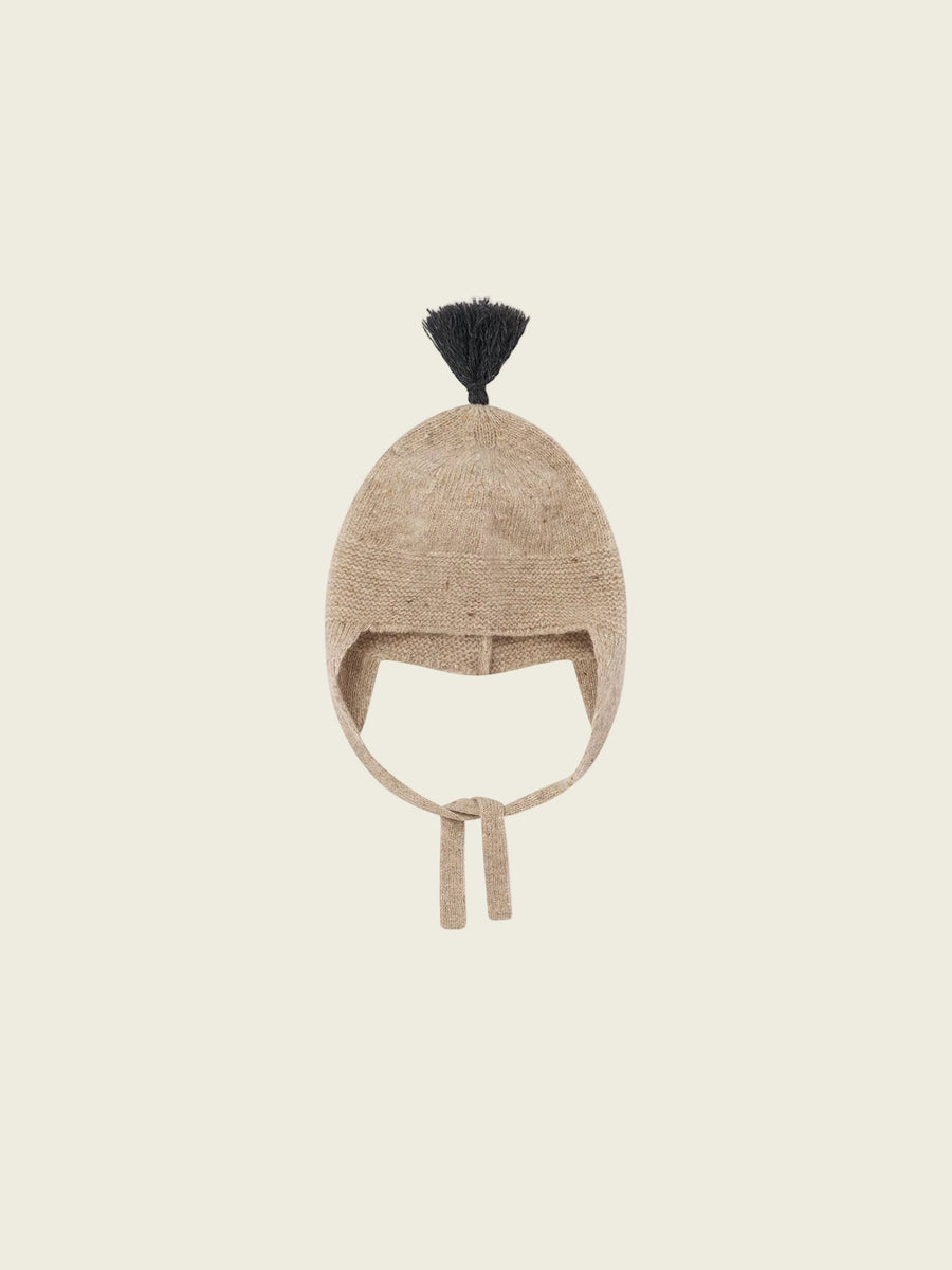 Oatmeal Charcoal contrast Tassel Hat