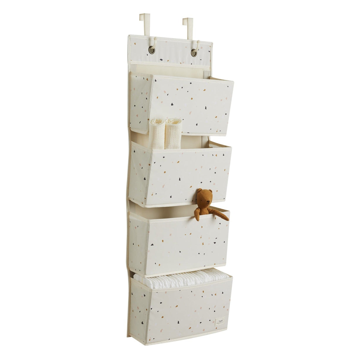 Terrazzo Cream Recycled Fabric Over the Door Organizer