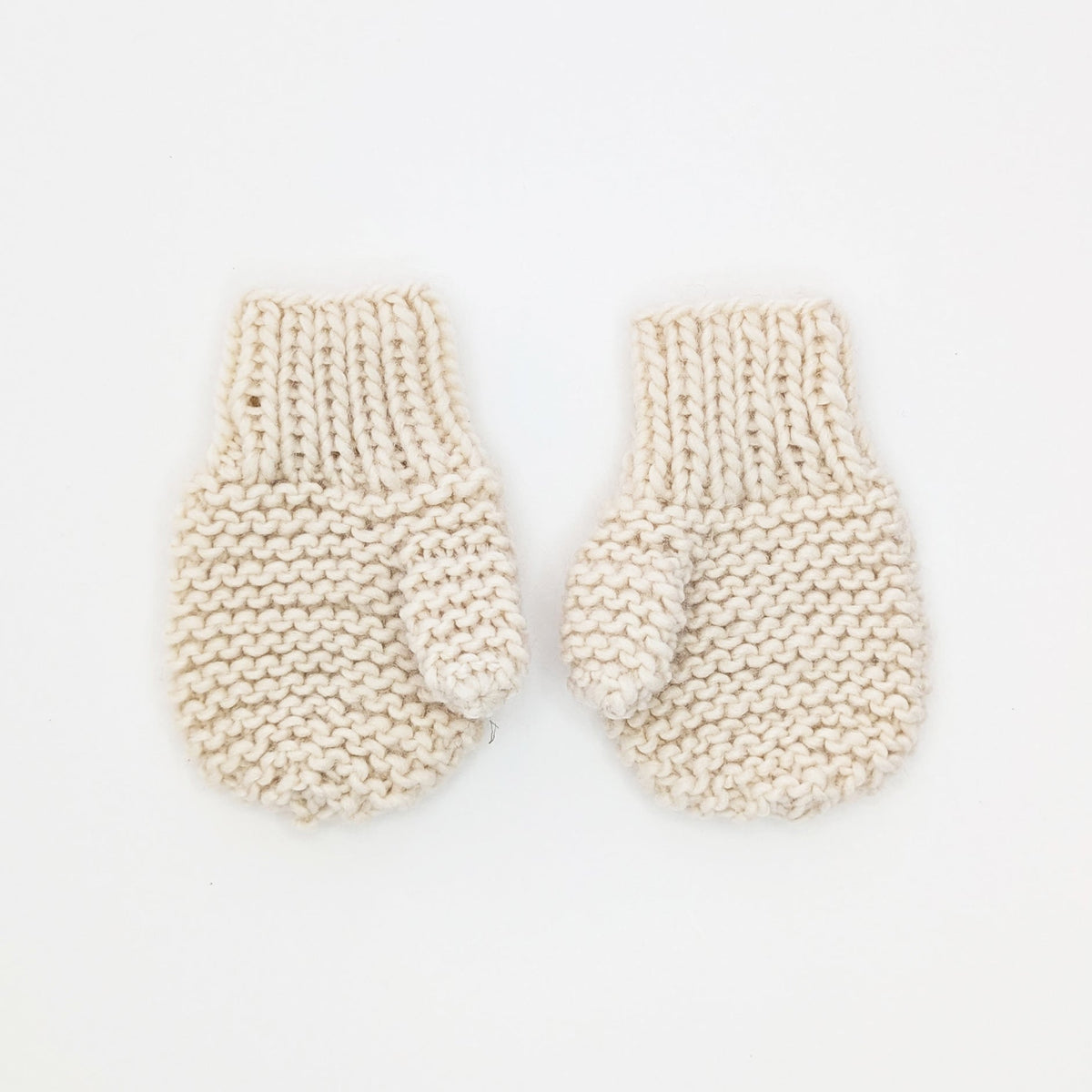Garter Stitch Mitten Natural for Toddlers & Kids