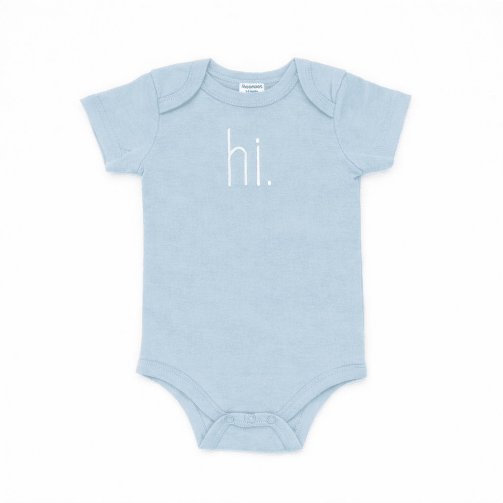 hi. Surf Blue Cotton Knit Onesie for Baby