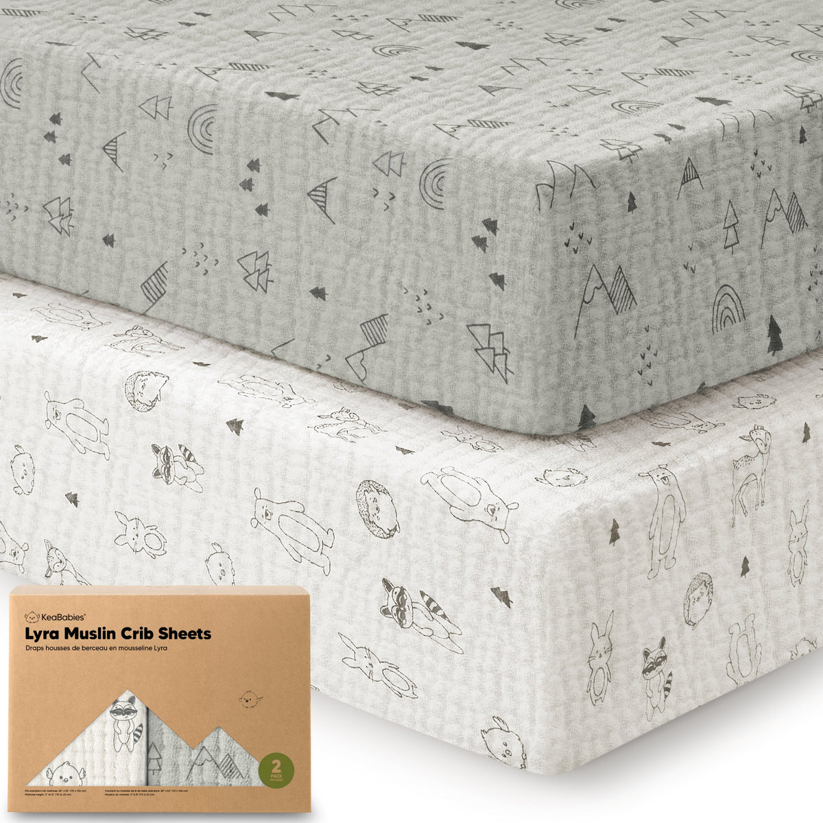 2-Pack Lyra Muslin Crib Sheets