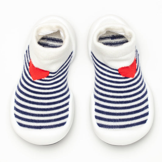 Heartbreaker | Striped Baby Sock Shoes