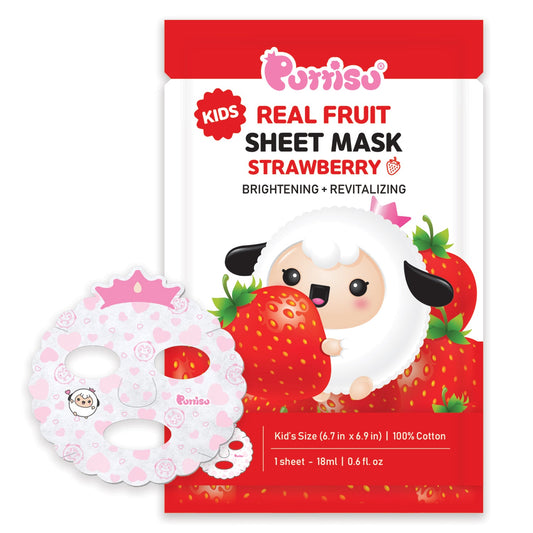 Real Fruit Facial Mask Sheet for Kids - STRAWBERRY "NEW PACK SIZE"