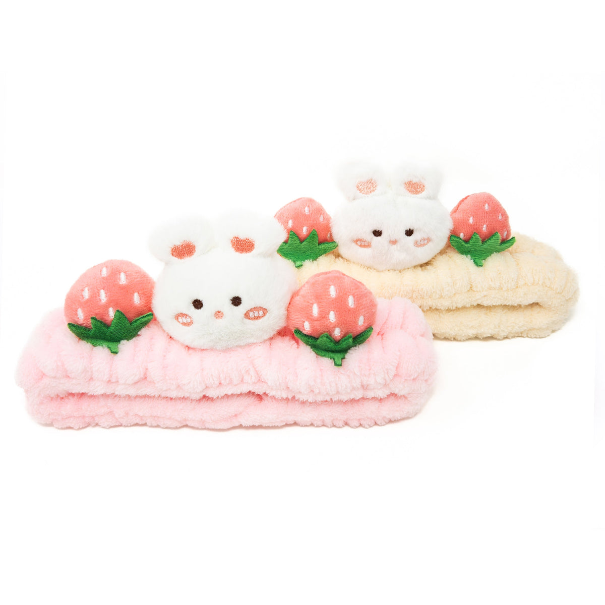 2pc Plush Spa Headband Set - Cute Bunny & Bear Skincare Hair Bands for Kids & Tweens