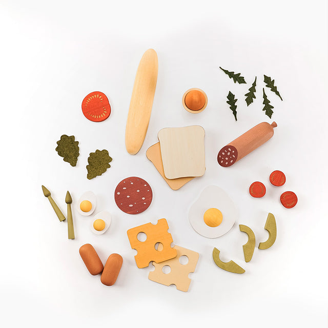 Wooden Play Food Set | Breakfast