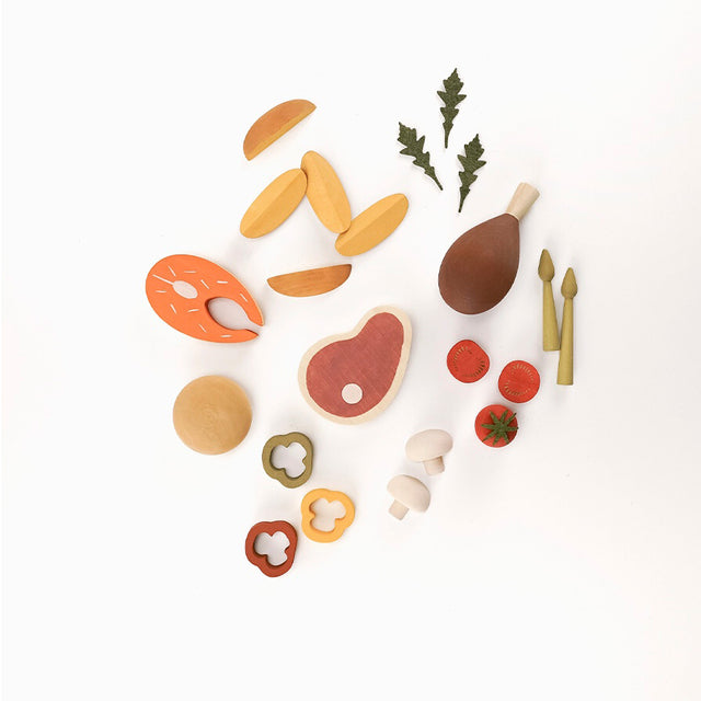 Wooden Play Food Set | Dinner
