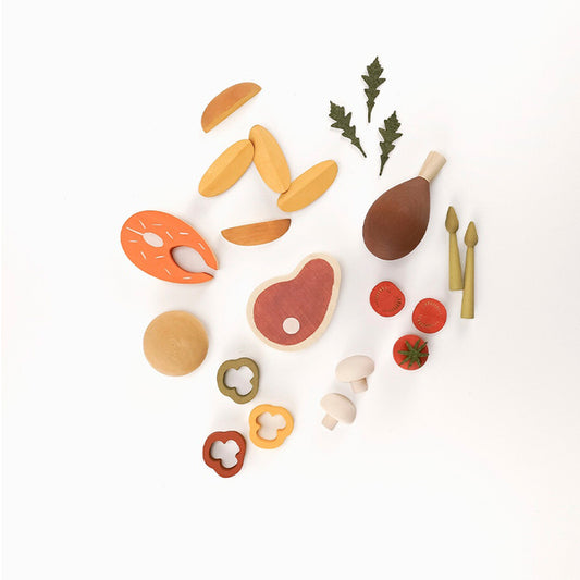 Wooden Play Food Set | Dinner