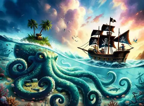 Octopus Treasure – 100 XXL Pieces puzzle detail