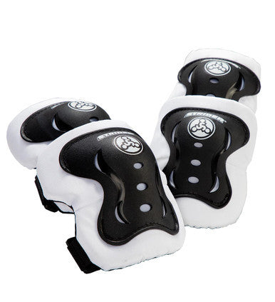 Strider Elbow and Knee Pads Black and White