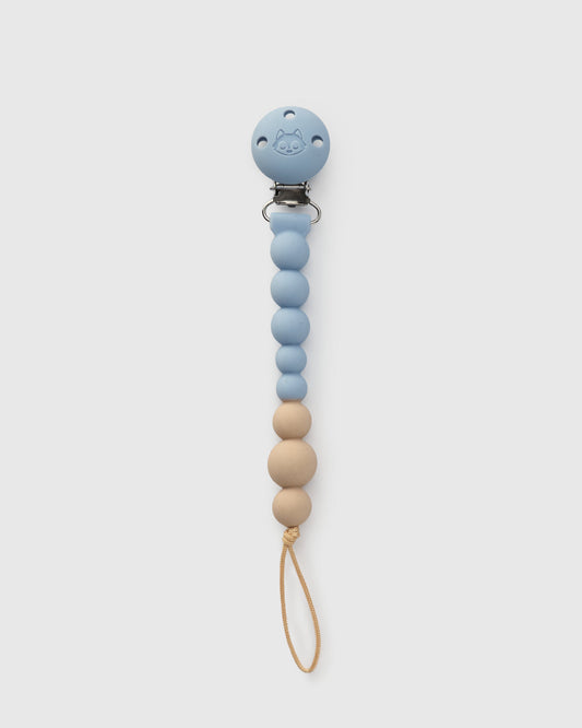 Loulou Lollipop OneC Silicone Pacifier Clip - Blue Fog