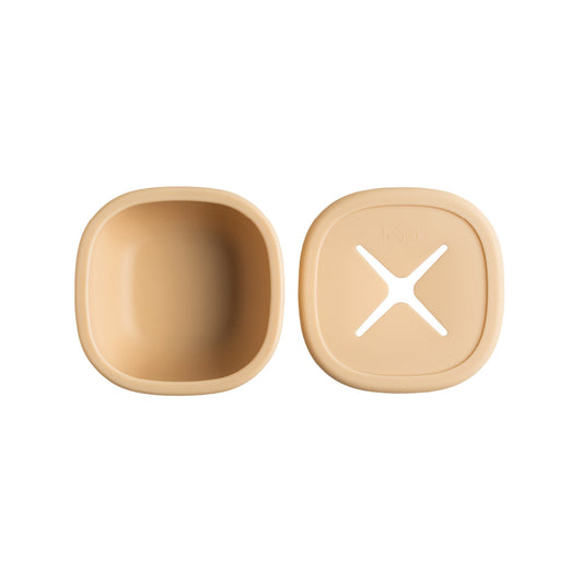 Hegen Silicone Suction Bowl with Snack Lid - Taupe