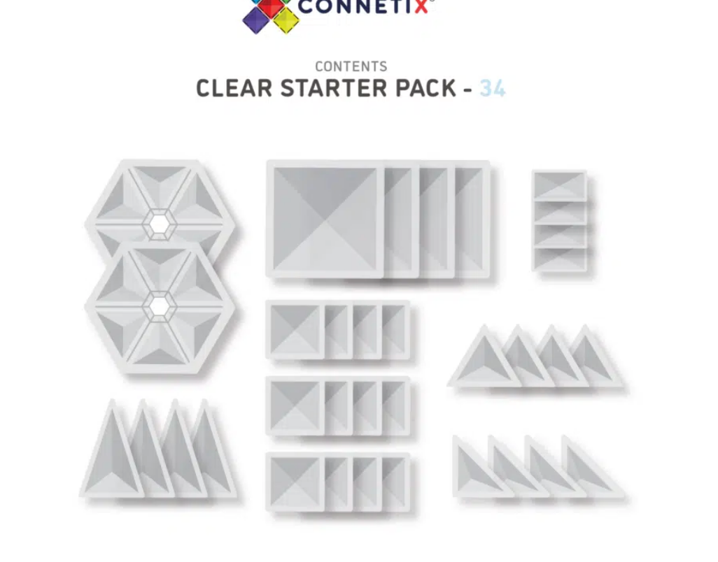 Connetix - 34 Piece Clear Pack